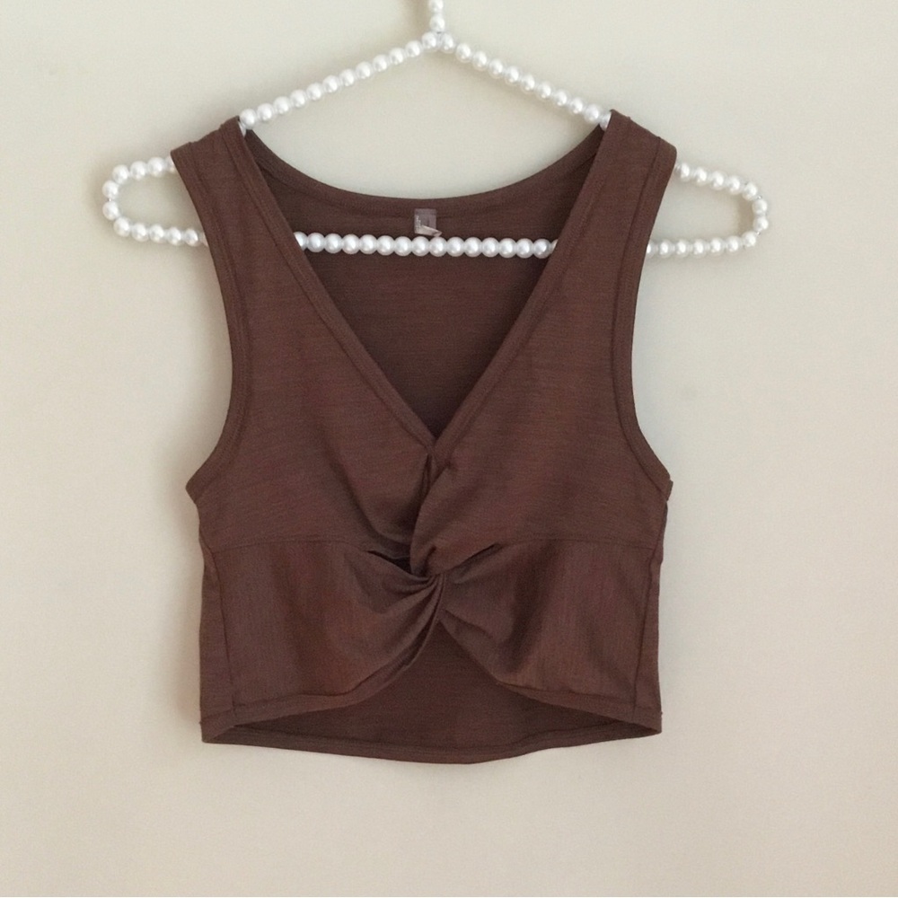 Free People Movement Front Twist Crop Tank Top